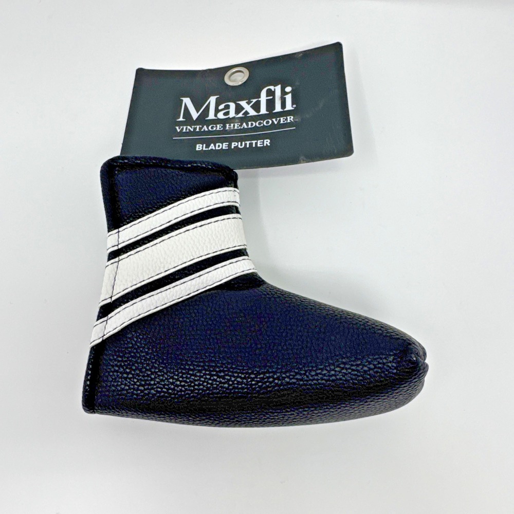NEW Maxfli Vintage Black and White PU Leather Blade Putter Headcover